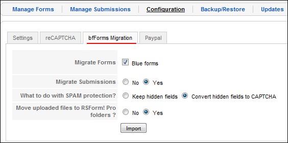 Migrate Joomla! 1.5 forms from bf forms to RSForm!Pro